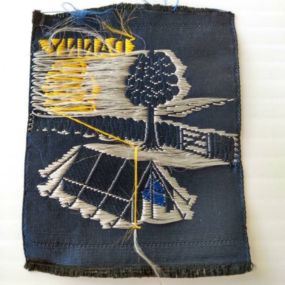 Vintage Girl Guides Patches Brownies Handmade Badge and Blue Camping Ribbon - Picture 3 of 8